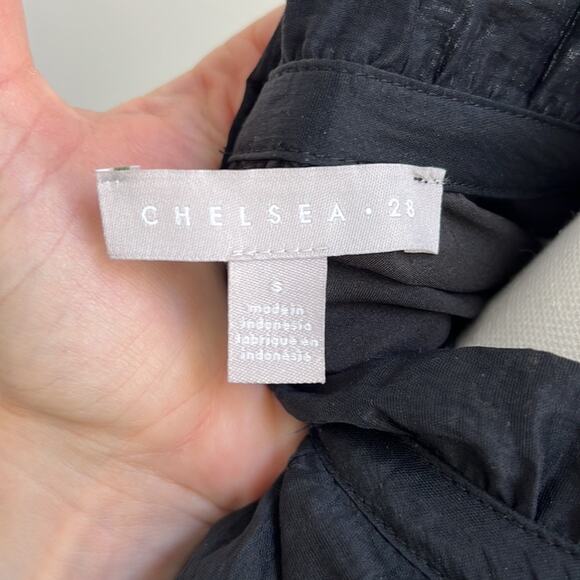 Chelsea28 Nordstrom Split Neck Rumpled Satin Dress LBD Small - Picture 5 of 7